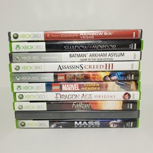 Lot of 10 Xbox 360 Games :Lego,Assassin's Creed,Batman,Mass Effect